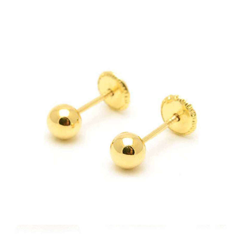 Pendientes de Oro 18k bola lisa 6.00 mm