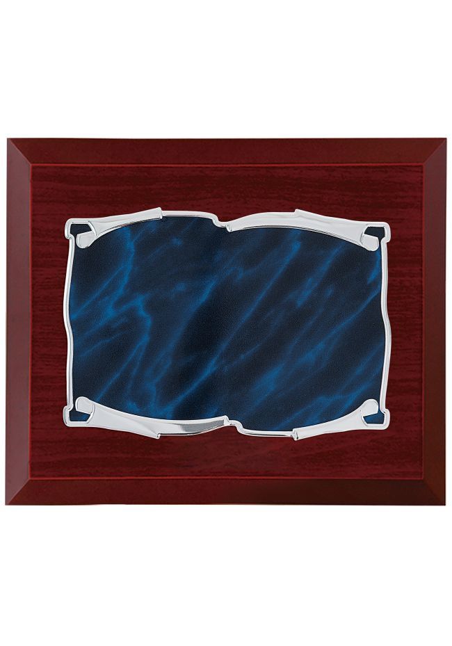Placa conmemorativa pergamino azul